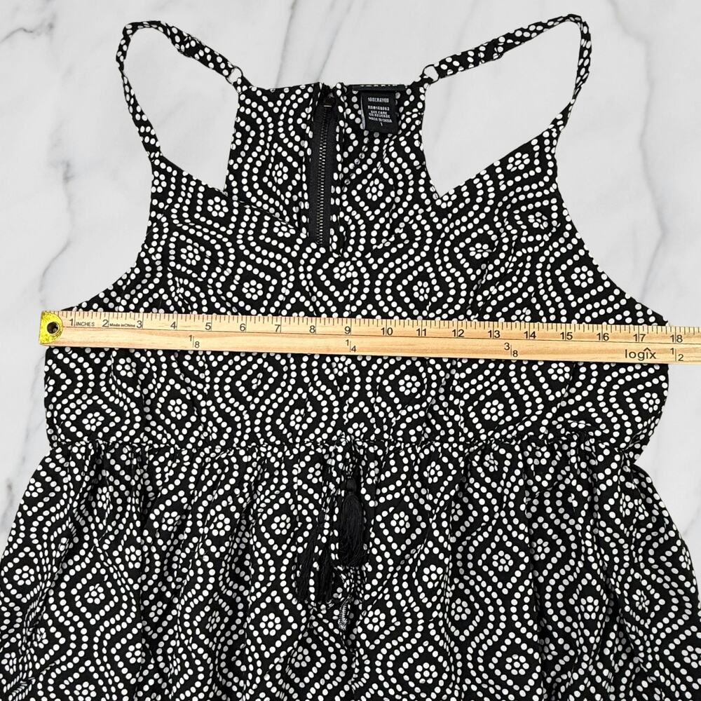 Torrid Boho Tassel Tie Challis Tank Top Black White Size 1X - Picture 6 of 9
